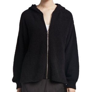 EUC ATM Anthony Thomas Melillo Black Oversized Chenille Zip-Up Hoodie XS